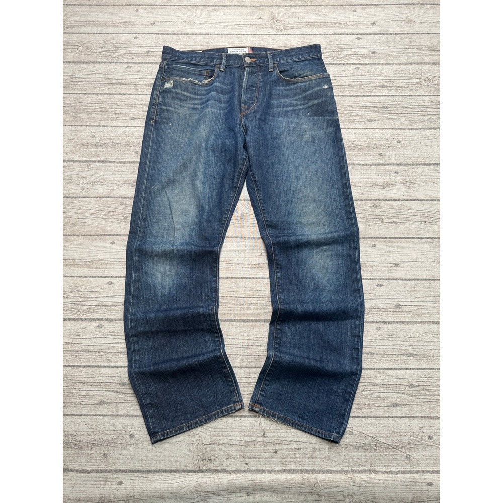 Lucky Brand Jeans Men's 33x30 Blue White Oak Cone Denim 121 Heritage Slim USA